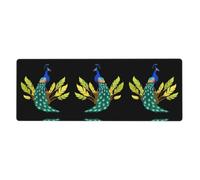 BROLEO Peacock On The Bush Printing Extra Large Mouse Pad, Computer Office Anti Slip Gaming Keyboard Thickened Version 12x31.5in