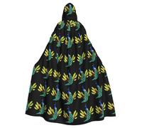 BROLEO Peacock on the bush Prints Halloween Adult Hooded Cloak for Costume Parties and Theme Events