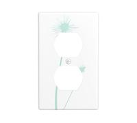 BROLEO Pearl Dandelion Printing Double Socket Wall Panel Decorative is Durable and Suitable for Socket Light Switch Accessories 4.5x2.76in