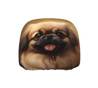 BROLEO Pekingese Dog Picture Quality Car Headrest Cover 1 piece comfortable elastic car accessories