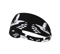 BROLEO Penguin Footprints on The Snow Printing Sports Headband for Women Sweat Proof Bandeau Summer Elastic Band