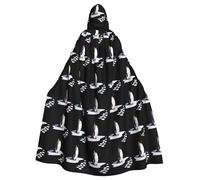 BROLEO Penguin footprints on the snow Prints Halloween Adult Hooded Cloak for Costume Parties and Theme Events
