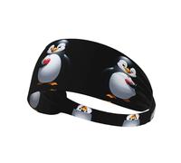 BROLEO Penguin Holding a Heart Printing Sports Headband for Women Sweat Proof Bandeau Summer Elastic Band