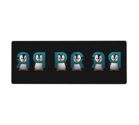 BROLEO Penguins With Letters Printing Extra Large Mouse Pad, Computer Office Anti Slip Gaming Keyboard Thickened Version 12x31.5in