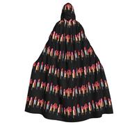 BROLEO Perfume Lipstick Printing Halloween Adult Hooded Cape Men'S And Women'S Clothing Mantle Role-Playing