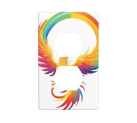 BROLEO Phoenix Under The Rainbow Printing Double Socket Wall Panel Decorative is Durable and Suitable for Socket Light Switch Accessories 4.5x2.76in