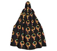 BROLEO Phoenix Under The Rainbow Printing Halloween Adult Hooded Cape Men'S And Women'S Clothing Mantle Role-Playing
