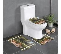 BROLEO Picnic on the lawn printing Anti slip floor mat three piece set bathroom carpet anti slip durable