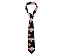 BROLEO Pig holding balloon on the cloud printing Men's tie classic style suit cravat suitable for holidays and work