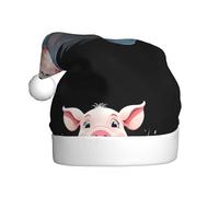 BROLEO Pig jumping into the puddle Pattern Christmas Hat for Adult for men and women clothing headband for festive occasions