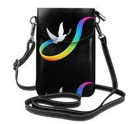 BROLEO Pigeon Drawing An Arc In The Sky Printing Small Leather Women'S Crossbody Flip Phone Bag, Waterproof And Durable