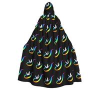 BROLEO Pigeon drawing an arc in the sky Prints Halloween Adult Hooded Cloak for Costume Parties and Theme Events