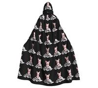 BROLEO Piglet Doll In Newspaper Pile Printing Halloween Adult Hooded Cape Men'S And Women'S Clothing Mantle Role-Playing