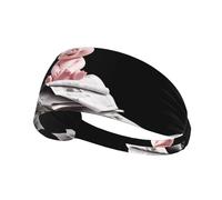 BROLEO Piglet Doll in Newspaper Pile Printing Sports Headband for Women Sweat Proof Bandeau Summer Elastic Band