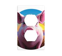 BROLEO Piglets in The Rice Field Printing Double Socket Wall Panel Electrical Socket Cover Plate is Shatter Resistant and Durable 4.5x2.76in