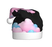 BROLEO Pink cotton candy clouds Pattern Christmas Hat for Adult for men and women clothing headband for festive occasions