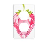 BROLEO Pink Crystal Strawberry Printing Double Socket Wall Panel Decorative is Durable and Suitable for Socket Light Switch Accessories 4.5x2.76in