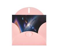 BROLEO Pink Greeting Card A fascinating universe Prints Perfect for Valentine's Day, Wedding Anniversary & Party Invitations