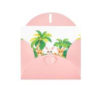BROLEO Pink Greeting Card A happy paradise for small animals Prints Perfect for Valentine's Day, Wedding Anniversary & Party Invitations