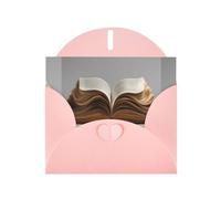 BROLEO Pink Greeting Card An open book. Prints Perfect for Valentine's Day, Wedding Anniversary & Party Invitations
