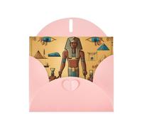 BROLEO Pink Greeting Card Ancient Egypt Tribe Series Prints Perfect for Valentine's Day, Wedding Anniversary & Party Invitations