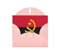 BROLEO Pink Greeting Card Angola Flag Prints Perfect for Valentine's Day, Wedding Anniversary & Party Invitations