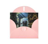 BROLEO Pink Greeting Card Asian elephant in the water Prints Perfect for Valentine's Day, Wedding Anniversary & Party Invitations