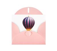 BROLEO Pink Greeting Card Beautiful glitter hot air balloon Prints Perfect for Valentine's Day, Wedding Anniversary & Party Invitations