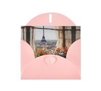 BROLEO Pink Greeting Card beautiful pylons in the distance Prints Perfect for Valentine's Day, Wedding Anniversary & Party Invitations