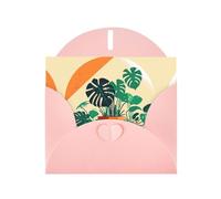 BROLEO Pink Greeting Card Cartoon Turtle Back Bamboo Picture for Christmas, Children's Birthday, Valentine's Day, and Party Invitation