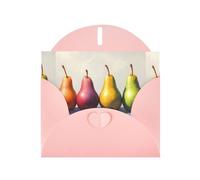 BROLEO Pink Greeting Card Colorful Duck Pear Prints Perfect for Valentine's Day, Wedding Anniversary & Party Invitations