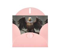 BROLEO Pink Greeting Card Eagle Guarding the Sword Prints Perfect for Valentine's Day, Wedding Anniversary & Party Invitations
