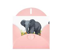 BROLEO Pink Greeting Card Elephant entering the ocean Prints Perfect for Valentine's Day, Wedding Anniversary & Party Invitations