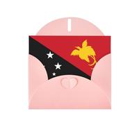 BROLEO Pink Greeting Card Flag of Papua New Guinea Prints Perfect for Valentine's Day, Wedding Anniversary & Party Invitations