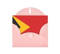 BROLEO Pink Greeting Card Flag of Timor-Leste Prints Perfect for Valentine's Day, Wedding Anniversary & Party Invitations