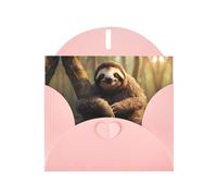BROLEO Pink Greeting Card Hug tree sloth Picture for Christmas, Children's Birthday, Valentine's Day, and Party Invitation