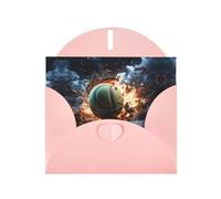 BROLEO Pink Greeting Card Lightning Fever Tennis Prints Perfect for Valentine's Day, Wedding Anniversary & Party Invitations