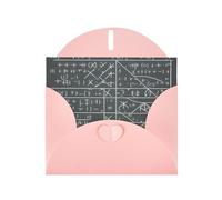 BROLEO Pink Greeting Card Math Geometry Geek Calculus Picture for Christmas, Children's Birthday, Valentine's Day, and Party Invitation