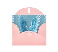 BROLEO Pink Greeting Card Sky blue wings Prints Perfect for Valentine's Day, Wedding Anniversary & Party Invitations
