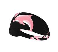 BROLEO Pink Love Printing Sports Headband for Women Sweat Proof Bandeau Summer Elastic Band