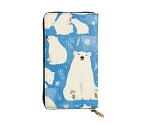 BROLEO Polar Bear Picture Leather Long Clutch Wallet for Fashionable Girls and Women - Durable, Stylish, and Functional