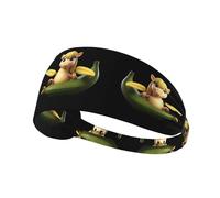 BROLEO Pony Lying on a Banana Printing Sports Headband for Women Sweat Proof Bandeau Summer Elastic Band