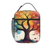 BROLEO Portable Insulated Lunch Bag Colorful Life Trees (1) Picture Reusable Lunch Bag Durable for Men and Women