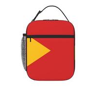 BROLEO Portable Insulated Lunch Bag Flag of Timor-Leste Printed Reusable Lunch Bag Durable for Men and Women Easy Carrying