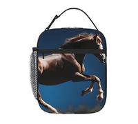 BROLEO Portable Insulated Lunch Bag Horse Under The Moon Picture Reusable Lunch Bag Durable for Men and Women