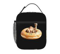 BROLEO Portable Insulated Lunch Bag Little Camel on a Donut Picture Reusable Lunch Bag Durable for Men and Women