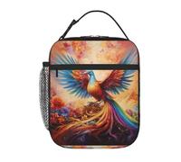 BROLEO Portable Insulated Lunch Bag Little Phoenix on The Rainbow Picture Reusable Lunch Bag Durable for Men and Women