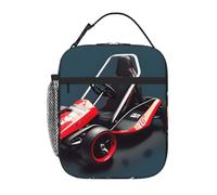 BROLEO Portable Insulated Lunch Bag Mini Kart Printed Reusable Lunch Bag Durable for Men and Women Easy Carrying