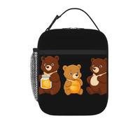 BROLEO Portable Insulated Lunch Bag Three Little Bears Eating Honey Picture Reusable Lunch Bag Durable for Men and Women