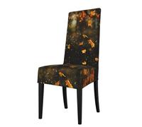 BROLEO Protection cover for dining chair Falling leaves in the rain Printed - Soft, Comfortable, Needed Stretchable for Most Armless Chair